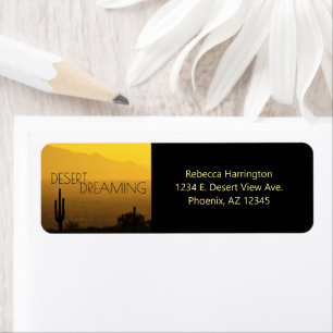 Golden Amber Sunset Cactus Arizona Dreaming Etiket