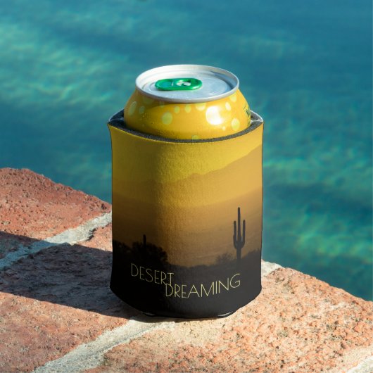 Golden Amber Sunset Cactus Desert Dreaming Arizona Blikjeskoeler (Insitu Zwembad)