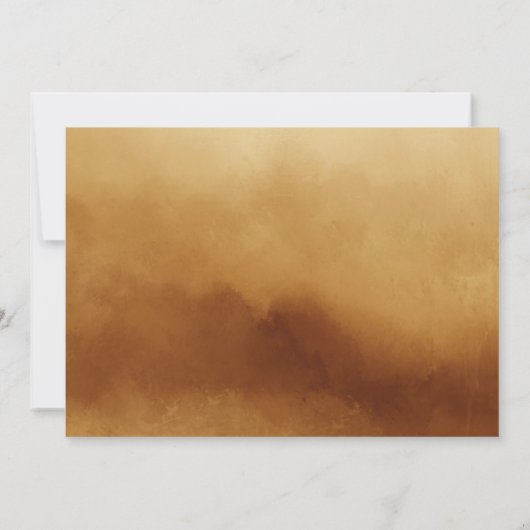 Golden Amber Waterverf Crystals Foto Afstuderen Aankondiging (Achterkant)