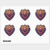 Golden Amethyst Emblem Ronde Sticker (Vel)
