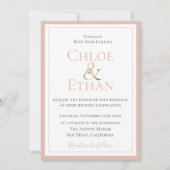 Golden Ampersand Blush Wedding Kaart (Voorkant)