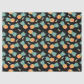 Golden anananappelpatroon op zwart | Tropische vru Tissuepapier (Voorkant)