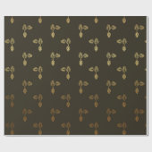 Golden Ananas Chocolate Brown Vip Cadeaupapier (Vlak)