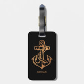 Golden Anchor Bagagelabel (Achterkant verticaal)