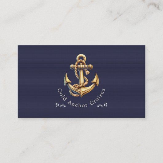 Golden Anchor Business Card Visitekaartje (Voorkant)