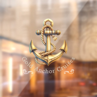 Golden Anchor | Clear Raamsticker