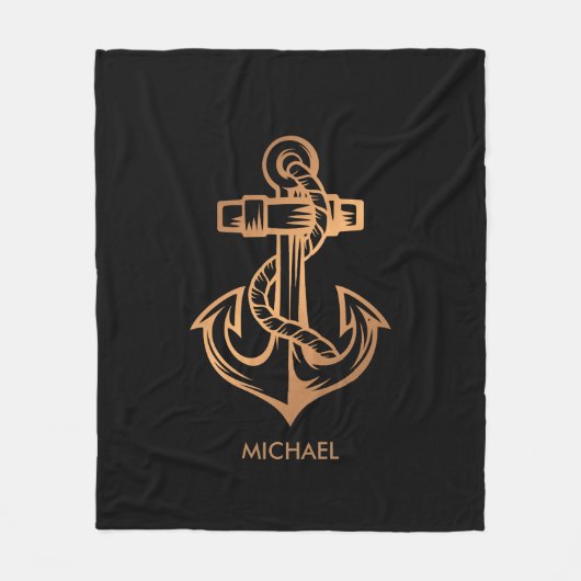 Golden Anchor Fleece Deken (Voorkant)