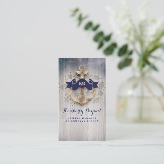 Golden Anchor nautische kustjachten en cruises Visitekaartje (Staand voorkant)