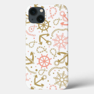 Golden Anchor Pattern Case-Mate iPhone Case