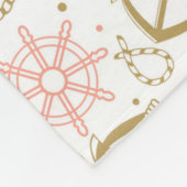 Golden Anchor Pattern Fleece Deken (Hoek)