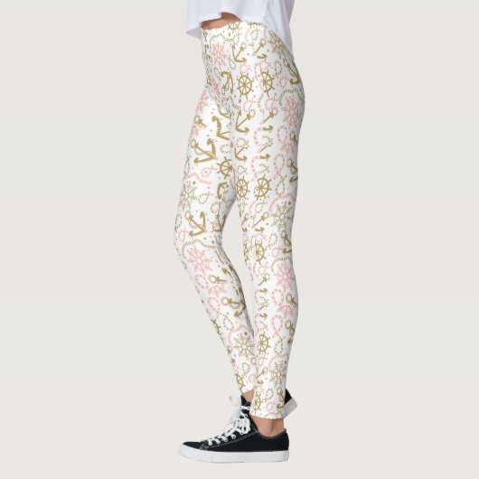 Golden Anchor Pattern Leggings (Links)