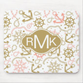 Golden Anchor Pattern | Monogram Muismat (Voorkant)