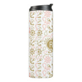 Golden Anchor Pattern | Monogram Thermosbeker (Gedraaid links)