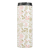 Golden Anchor Pattern | Monogram Thermosbeker (Achterkant)