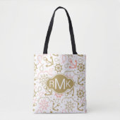 Golden Anchor Pattern | Monogram Tote Bag (Voorkant)