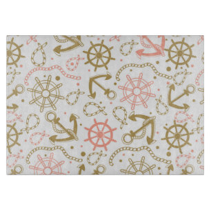 Golden Anchor Pattern Snijplank