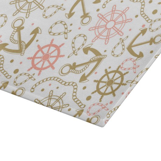 Golden Anchor Pattern Snijplank (Hoek)
