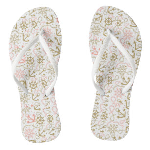 Golden Anchor Pattern Teenslippers