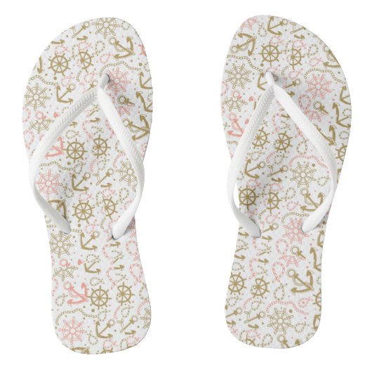 Golden Anchor Pattern Teenslippers (Voetbed)