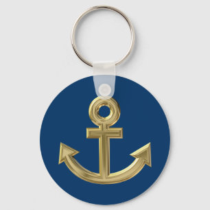 Golden anchor sleutelhanger