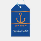 Golden Anchor, symbolen van de liefde, gepersonali Cadeaulabel (Voorkant)