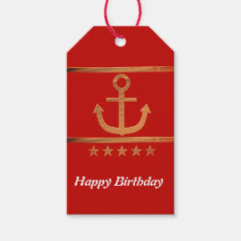 Golden Anchor, symbolen van de liefde, gepersonali Cadeaulabel