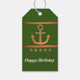 Golden Anchor, symbolen van de liefde, gepersonali Cadeaulabel