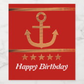 Golden Anchor, symbolen van de liefde, gepersonali Wijn Etiket (Enkel label)