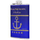 Golden Anchor, symbolen van de liefde, Isaiah 43:2 Heupfles (Links)