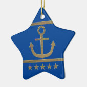 Golden Anchor, symbolen van de liefde. Keramisch Ornament (Links)