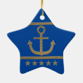 Golden Anchor, symbolen van de liefde. Keramisch Ornament (Achterkant)