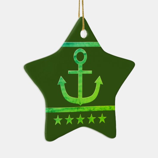 Golden Anchor, symbolen van de liefde. Keramisch Ornament (Rechts)