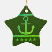 Golden Anchor, symbolen van de liefde. Keramisch Ornament (Achterkant)