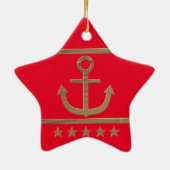 Golden Anchor, symbolen van de liefde. Keramisch Ornament (Achterkant)