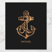 Golden Anchor Wijn Etiket (Enkel label)