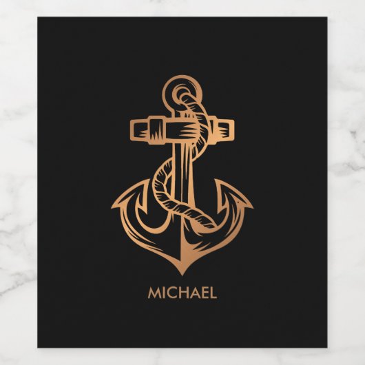 Golden Anchor Wijn Etiket (Enkel label)