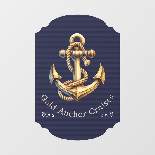 Golden Anchor Window Cling Raamsticker (Vel)