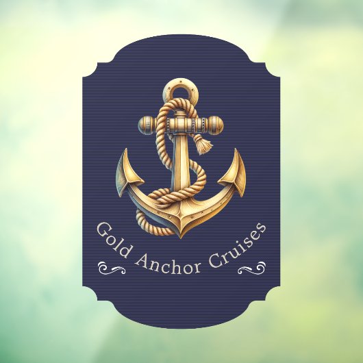 Golden Anchor Window Cling Raamsticker (Vel 3)