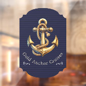 Golden Anchor Window Cling Raamsticker (Vel 2)