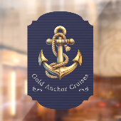 Golden Anchor Window Cling Raamsticker (Vel 2)