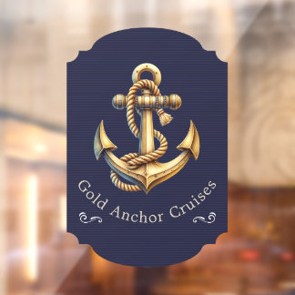 Golden Anchor Window Cling Raamsticker