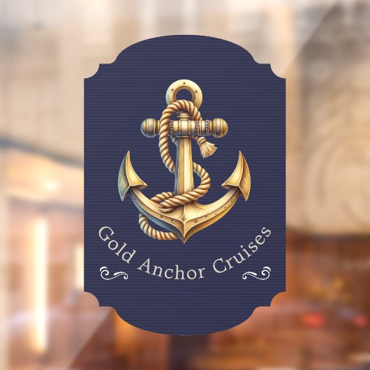 Golden Anchor Window Cling Raamsticker (Vel 2)