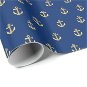 Golden Anchors Cadeaupapier (Rol Hoek)