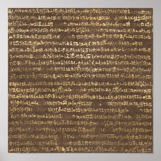 Golden Ancient Egyptian Pattern Art Poster (Voorkant)