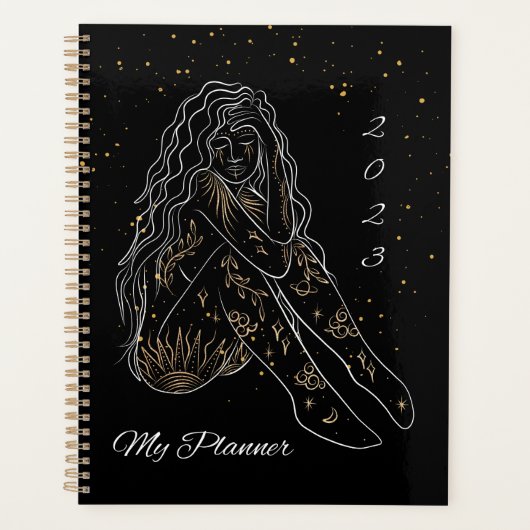 Golden and Black Mystic Woman Planner (Voorkant)