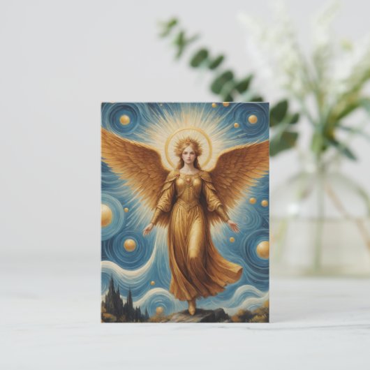 Golden Angel Briefkaart (Staand voorkant)