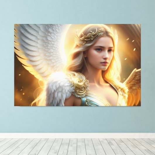 Golden Angel Canvas Afdruk (Insitu (Houten vloer))
