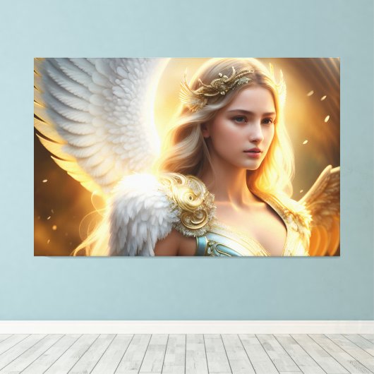 Golden Angel Canvas Afdruk (Insitu (Houten vloer))
