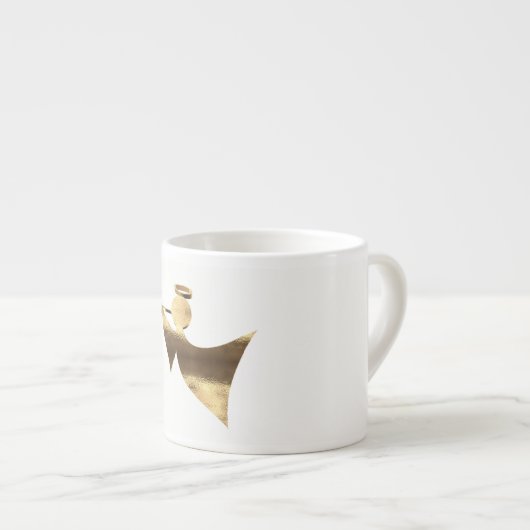 Golden Angel die de kerst speelt Espresso Kop (Voorkant rechts)