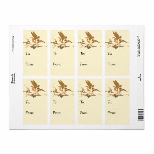 Golden Angel  Gift Label (Full Sheet)